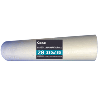 Rollo Laminado Brillante 28 Mic – 330mm x 150m de Alta Resistencia
