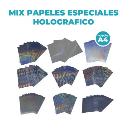 Papel Holográfico A4 Mixto Autoadhesivo de 180 Grs en resma de 18 hojas - Imagen 2