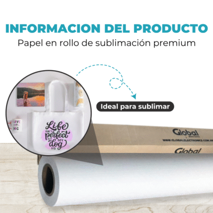 Papel Sublimación Coaated Tricapa Premium 95% Transferencia Instant Dry en rollo - Imagen 2