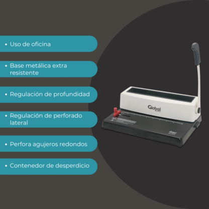 Espiraladora A4 Global Electronics – Precisión y Potencia en Cada Perforado - Imagen 3