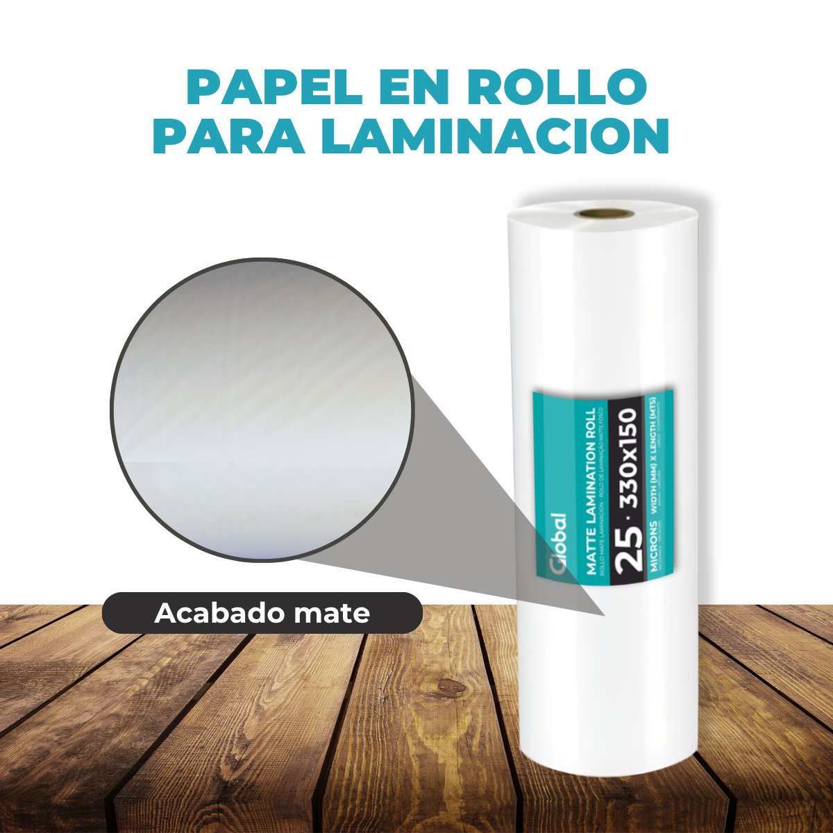 Rollo Para Laminar Brillante 32 Micrones 330 Mm X 150 Metros - Imagen 4