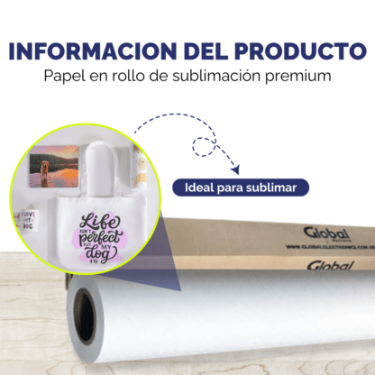 Papel Sublimación Coaated Tricapa Premium 95% Transferencia Instant Dry en rollo - Imagen 2