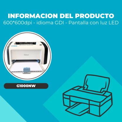 Impresora Láser G1000NW Monocromática Wifi - USB (Tóner Incluido) - Imagen 5