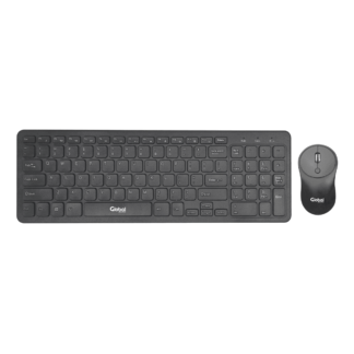 Teclado y Mouse Combo Inalámbrico 2.4ghz a Pilas color negro - Teclas Redondas (Teclado 1 pila AA - Mouse 2 pilas AAA no incluídas) - Global Electronics (Caja x XX)