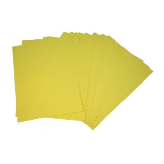 Papel Mate Opalina Amarillo en resma de 100 hojas A4 (210 x 297 mm.) de 180 Grs.