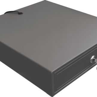 Gaveta de Dinero Cash Drawer de 4 billetes y 5 monedas con Apertura Electrónica RJ11/12V Negra, Global Electronics