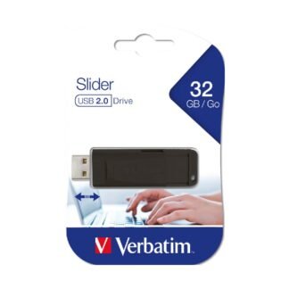 Pen Drive Verbatim Slider 32 GB Usb, Negro