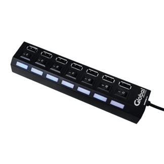 Hub Usb 7 Puertos Usb 2.0 Con Switch De Encendido Negro