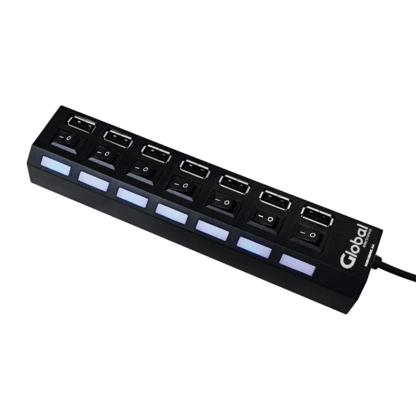 Hub Usb 7 Puertos Usb 2.0 Con Switch De Encendido Negro