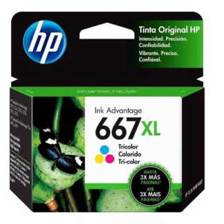 Cartucho de Tinta Original HP 667XL Tricolor