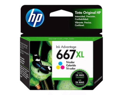 Cartucho de Tinta Original HP 667XL Tricolor