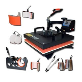 Plancha de Calor para Sublimación 10 en 1 - Plana 30x38cm + Platos 8in/11cm (Resistencia Completa) + Platos 10in/15cm (Resistencia Completa) + Gorras + Tazas Planas 5,5-7,5cm/9oz + Tazas Planas 7,5-9cm/11oz + Tazas Cónicas 12oz + Tazas Cónicas 17oz + Lapi