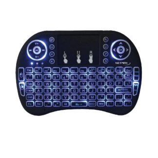 Mini Teclado Smart Tv Inalámbrico 2.4 GHZ, Netmak (92 teclas, con touchpad, retroiluminado)
