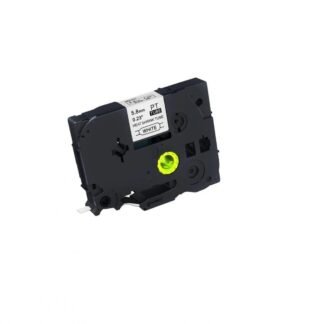 Cinta Rotuladora Termocontraible Compatible Brother HSE-211 Negro sobre Blanco de 5.8 mm x 1.5 mts.