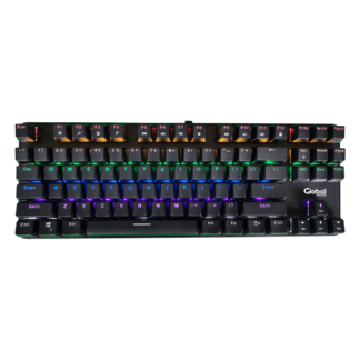 Teclado Mecanico GAMER PRO con luces led con Swicht Cherry MX Blue con 9 colores de luz con cable USB - Global Electronics (Caja x XX)