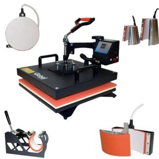 Plancha de Calor para Sublimación 8 en 1 - Plana 38x38cm + Platos 8in/11cm (Resistencia Completa) + Platos 10in/15cm (Resistencia Completa) + Gorras + Tazas Planas 5,5-7,5cm/9oz + Tazas Planas 7,5-9cm/11oz + Tazas Cónicas 12oz + Tazas Cónicas 17oz - Rango