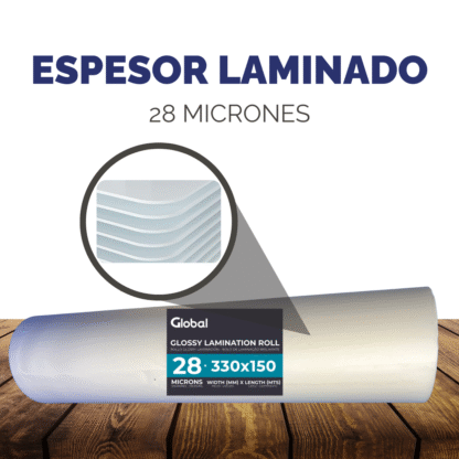 Rollo Laminado Brillante 28 Mic – 330mm x 150m de Alta Resistencia - Imagen 7