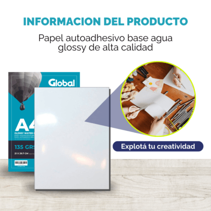 Papel Autoadhesivo Brillante Base Agua – Pegá tus Ideas con Estilo - Imagen 5