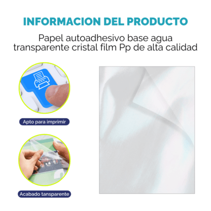Papel Autoadhesivo A4 Transparente Film PP de 160 Grs - Imagen 10