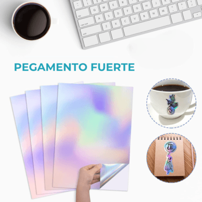 Papel Holográfico A4 Mixto Autoadhesivo de 180 Grs en resma de 18 hojas - Imagen 8