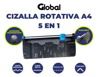 Guillotina Cizalla Portatil Rotativa Papel Corta A4 5en1 - Imagen 5