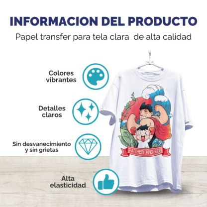Papel transfer para telas claras y oscuras en resma de 10 hojas - Imagen 7