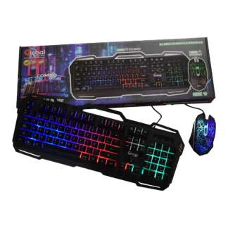 Combo Gamer Total Iluminación LED, Diseño Metálico y Porta Celular
