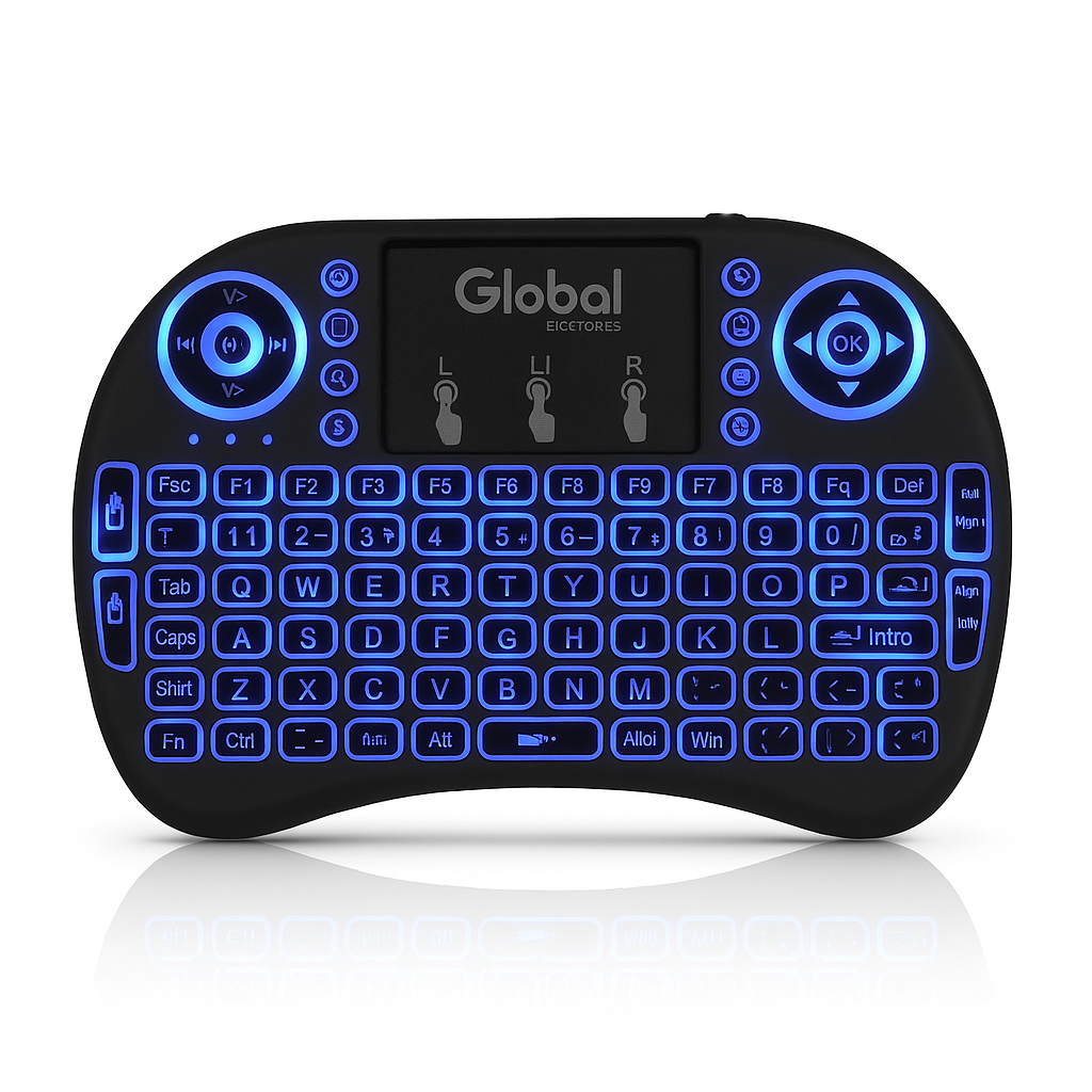 Mini Teclado Inalambrico Global Con Luz Led Smart Tv Windows
