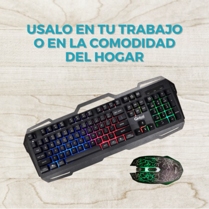 Combo Gamer Total Iluminación LED, Diseño Metálico y Porta Celular - Imagen 10