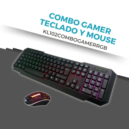 Combo Teclado + Mouse Gamer Luz Led Usb Retroiluminado KL102 - Imagen 3