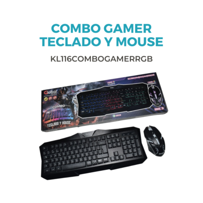 Combo Teclado y Mouse GAMER con luces led Teclado KL116 - Imagen 3