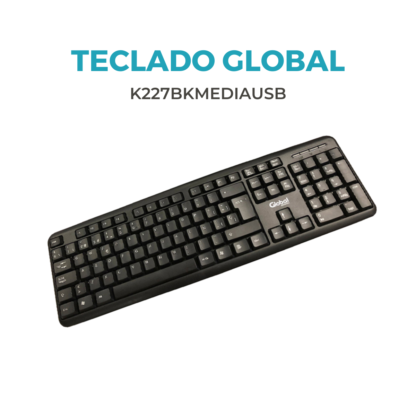 Teclado Multimedia K227 con cable USB color negro 108 teclas - Global Electronics - Imagen 2