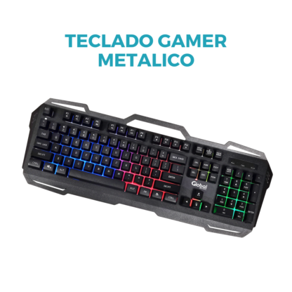 Combo Gamer Total Iluminación LED, Diseño Metálico y Porta Celular - Imagen 3