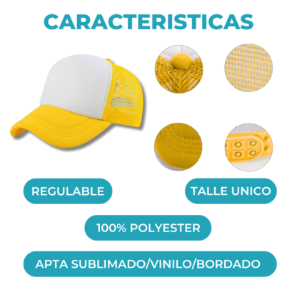 Gorra Trucker Sublimable – Camionera con Visera de Polyester | Talle Único y Regulable ¡Ideal para Personalizar! - Imagen 3