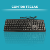 Teclado con cable USB K103 color negro 108 teclas - Español - Imagen 4