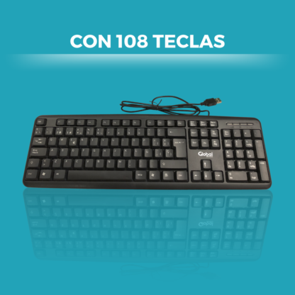 Teclado con cable USB K103 color negro 108 teclas - Español - Imagen 4