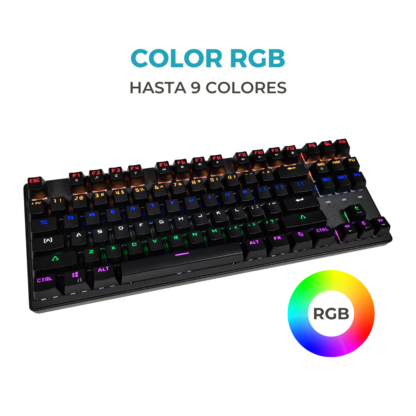 Teclado Mecanico GAMER PRO con luces led con Swicht Cherry MX Blue - Imagen 6