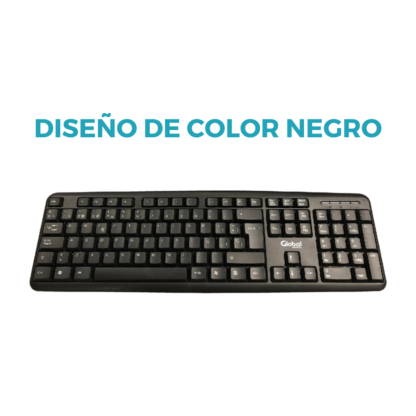 Teclado Multimedia K227 con cable USB color negro 108 teclas - Global Electronics - Imagen 5