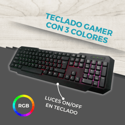Combo Teclado + Mouse Gamer Luz Led Usb Retroiluminado KL102 - Imagen 6