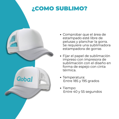 Gorra Trucker Sublimable – Camionera con Visera de Polyester | Talle Único y Regulable ¡Ideal para Personalizar! - Imagen 6