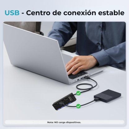Hub Usb Cargador De 4 Puertos Usb 2.0 Negro - Imagen 4