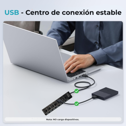 Hub Usb Cargador de 7 Puertos Usb 2.0 Con Switch De Encendido - Imagen 6