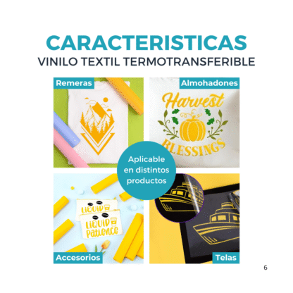 Vinilo Termotransferible Textil Flock PU de 0.50 mt de ancho Matte 770 Micrones Rollo 25 mts - Imagen 6