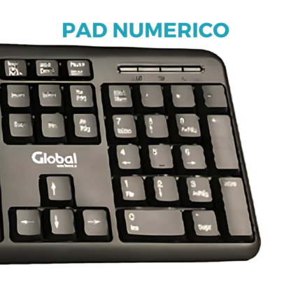 Teclado Multimedia K227 con cable USB color negro 108 teclas - Global Electronics - Imagen 7