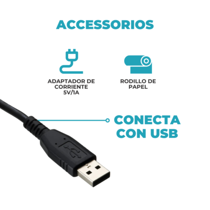 Impresora Térmica POS 58mm ancho de impresión - USB 2.0 + Bluetooth + RJ11 - 203dpi - 100mm/s - Imagen 8