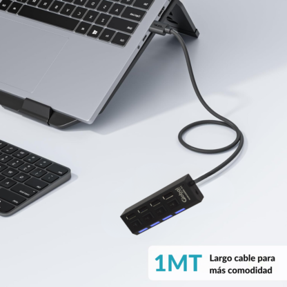Hub Usb Cargador De 4 Puertos Usb 2.0 Negro - Imagen 5