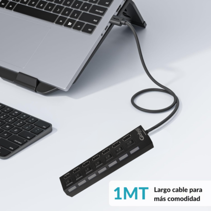 Hub Usb Cargador de 7 Puertos Usb 2.0 Con Switch De Encendido - Imagen 7