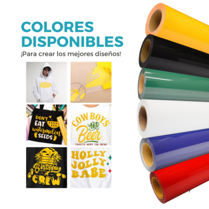 Vinilo Termotransferible Textil Flock PU de 0.50 mt de ancho Matte 770 Micrones Rollo 25 mts - Imagen 7