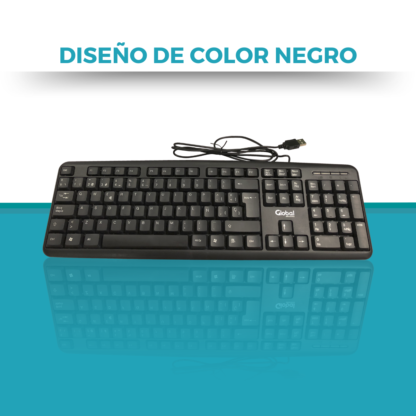 Teclado con cable USB K103 color negro 108 teclas - Español - Imagen 10