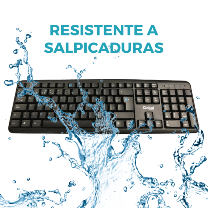 Teclado Multimedia K227 con cable USB color negro 108 teclas - Global Electronics - Imagen 8